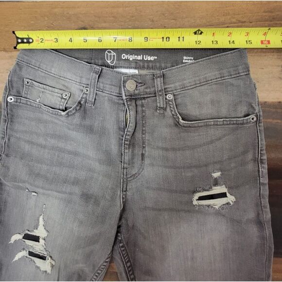 Original Use Skinny Jean Short Ripped Distressed Denim Gray Wash Men's Size 30 - Picture 7 of 10